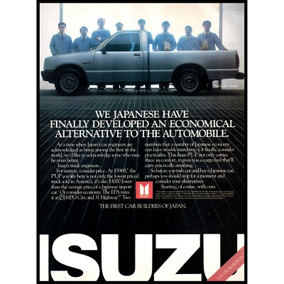 1986 Isuzu Pup Pickup Truck Vintage Print Ad Showroom Car Dealer