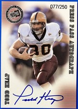 2001 Press Pass Autograph Todd Heap Rookie On Card Auto #d /250 Baltimore Ravens. rookie card picture