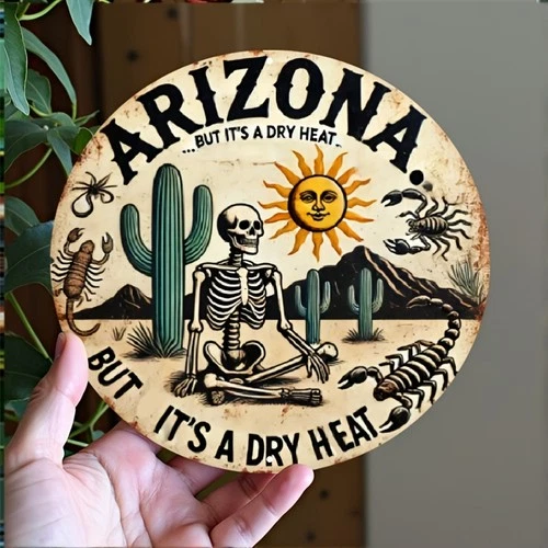 Arizona Heat Vintage Aluminum Tin Metal Signs Home Décor 8x8