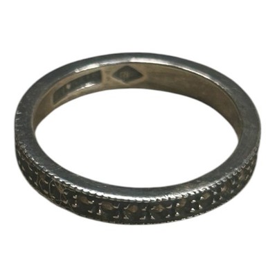 Marcasite 925 Sterling Silver Eternity Band Stack Ring Size 7.75 