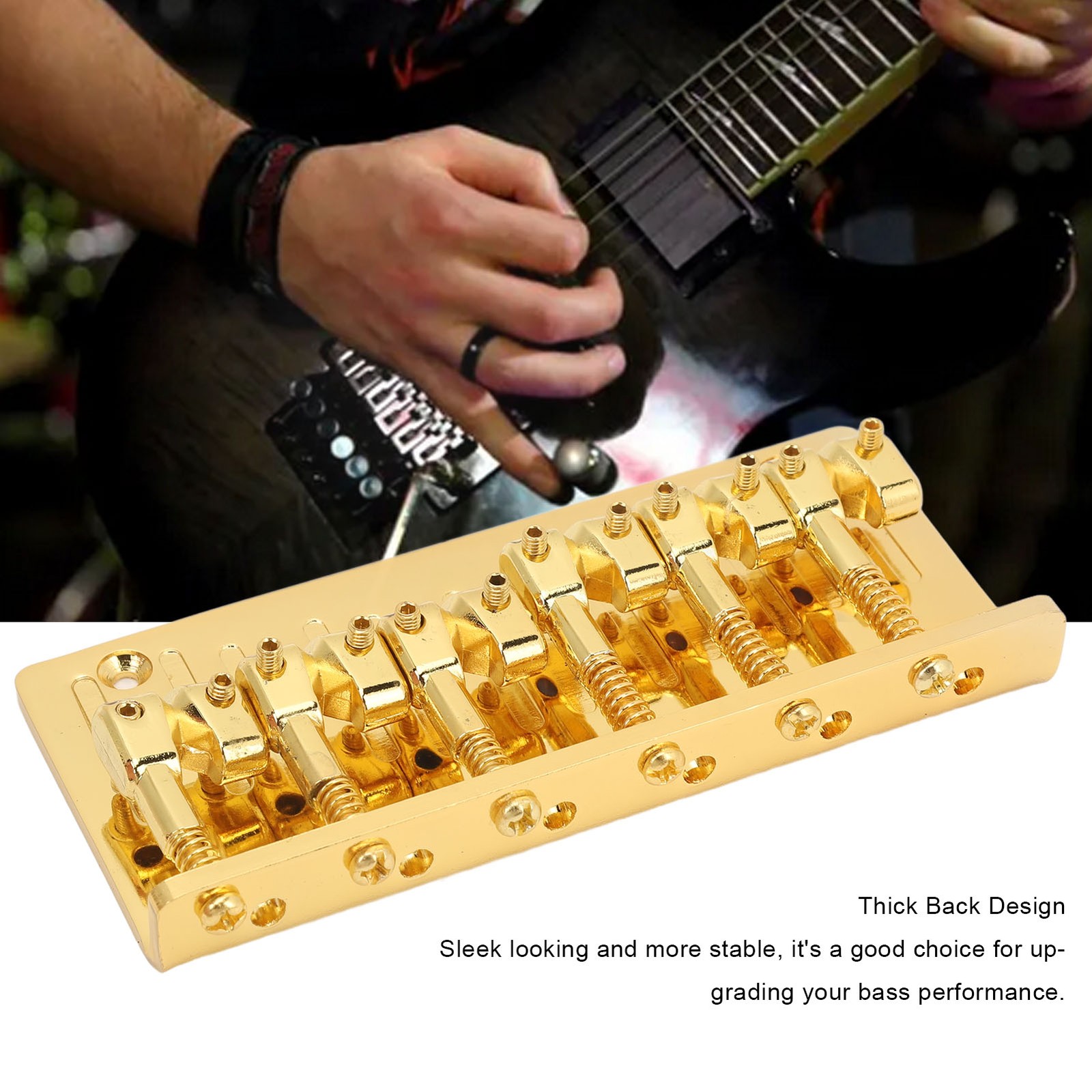 Bass Bridge Zinc Alloy Fixed Type 6 String Electric Bass Bridge Replacement BAJ