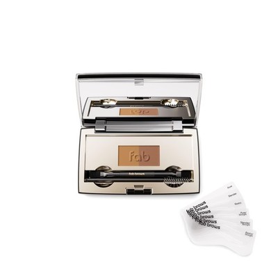 Eyebrow Kit Waterproof Powder Stencil Shaper Mirror Light Medium Brown Brows