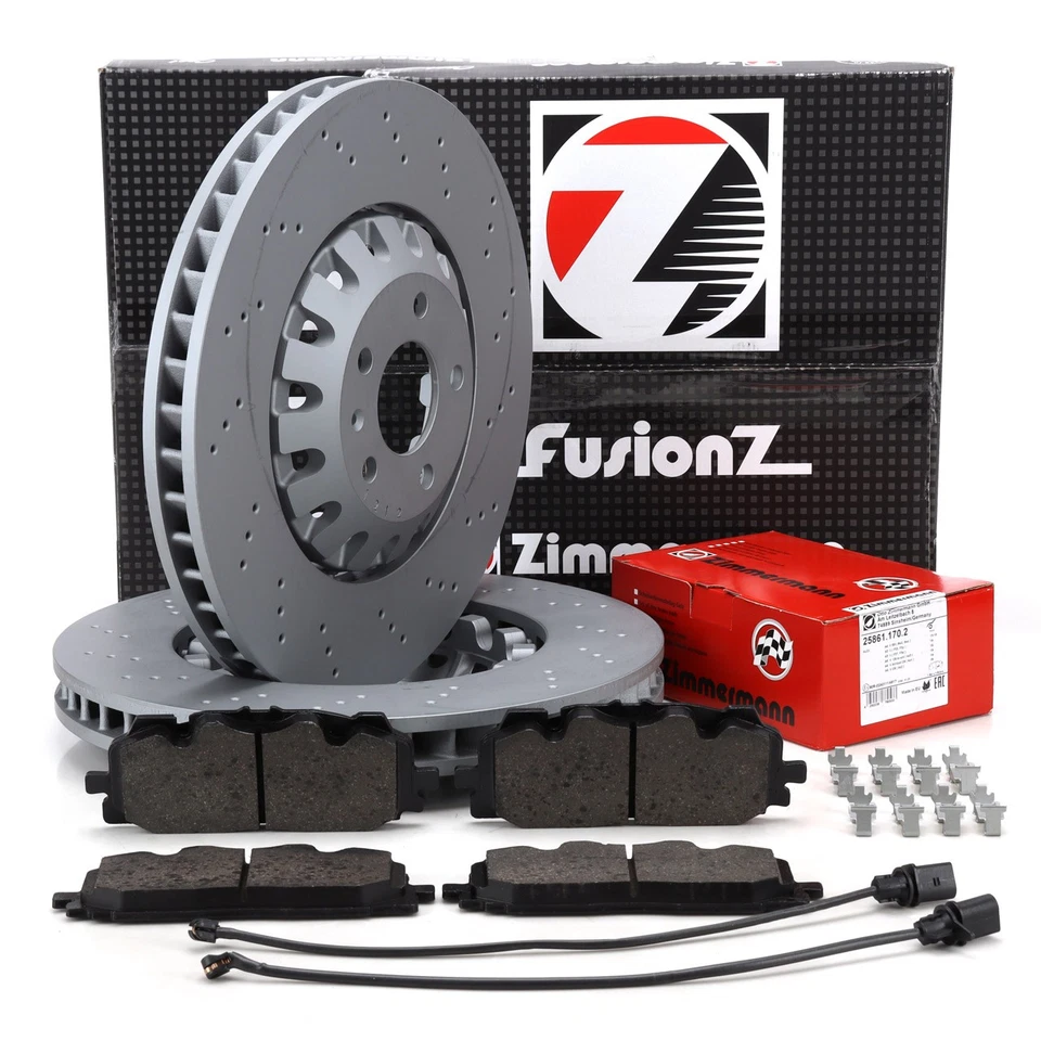 Zimmermann FORMULA Z Bremsscheiben Ø 375mm Beläge Sensor für AUDI A6 A7 A8 vorne
