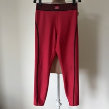 ALO YOGA Airlift High-Waist 7/8 Line Up Black Flocking Bold Red Legging EUC Sz S