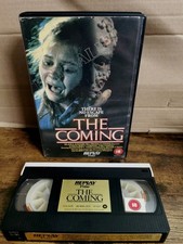 The Coming VHS Pre-Cert Ex-Rental  Embossed Sample Box 1981 Tested & Working ✅☑️