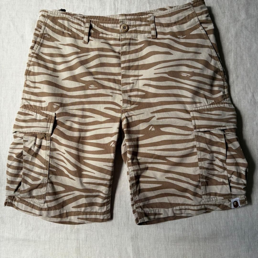 A Bathing Ape Cotton Patterned Shorts Half Pants Brown M Waist 86cm thumbnail 3