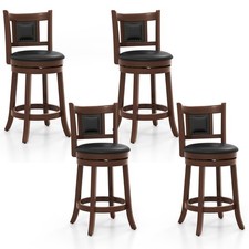 25.5" Swivel Bar Stool Set of 4 Counter Height Bar Stools Armless Chairs for Pub