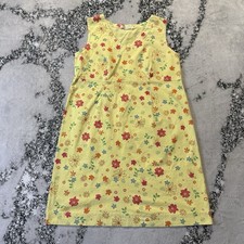 Fresh Produce Dress Womens Size L Yellow Multi Floral Print Sleeveless V Neck
