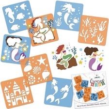 Drawing Stencils for Kids // Set of 8 pcs. // MERMAIDS