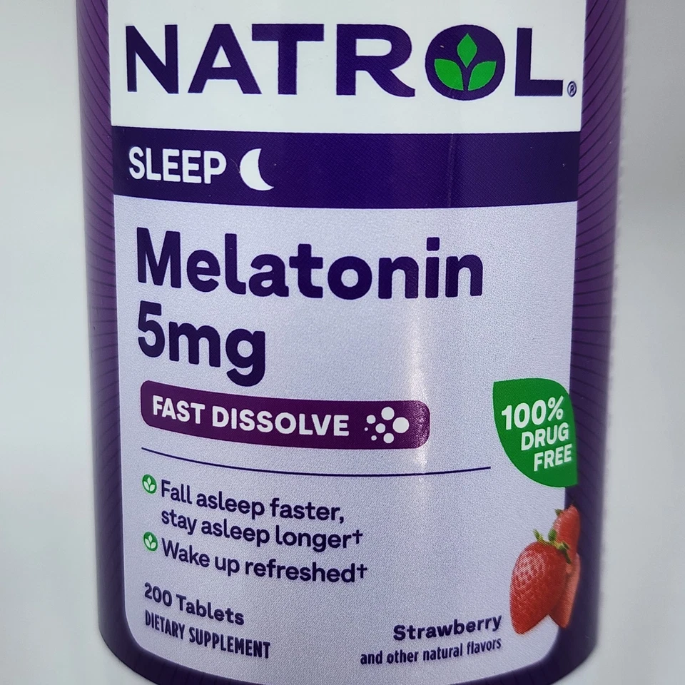 Melatonina Natrol 5 mg dissolução rápida sabor morango (200 comprimidos mastigáveis) - Imagem 2 de 4