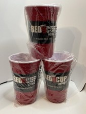 Lot Of 3 32 Oz Red Cups Reusable Large HD Plastic Cups for Parties & Travel