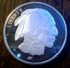 1 oz .999 silver UNC proof Asaha Mint buffalo Indian round free insured ship