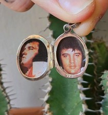 Vintage Sterling Silver 925 Elvis Presley Locket Pendent Jewellery Memorabilia