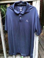 Rhoback Men's M Navy Blue Micro Dot Golf Polo Shirt Short Sleeve