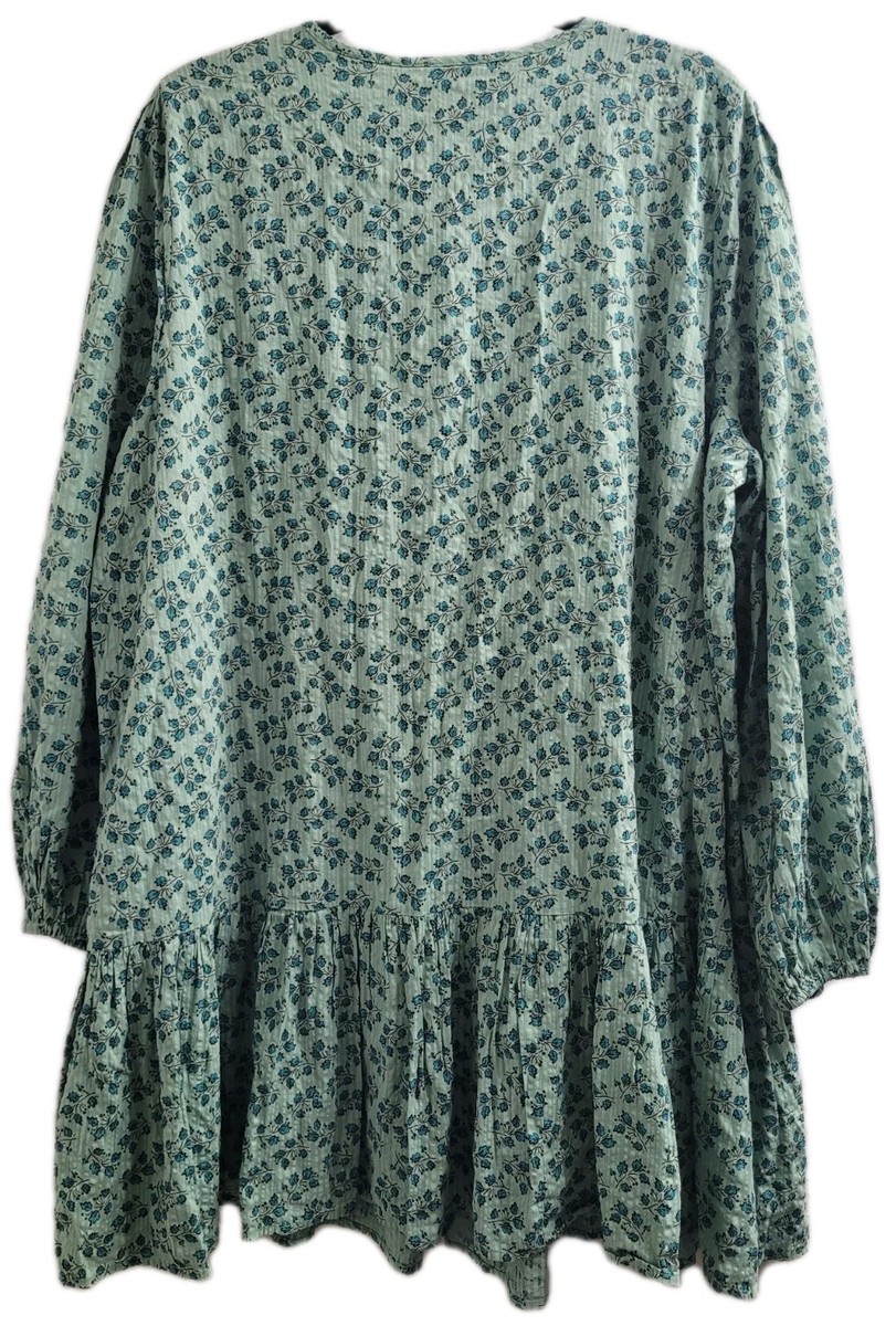 loft floral pleated flounce dress LOFT NWT Plus Size XXL Green Floral Pleated Flounce Mini Dress Spring 2025