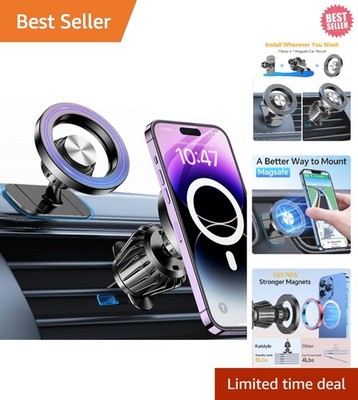 Compact MagSafe Phone Holder with 360° Rotation for Safe Driving Access