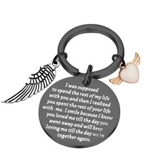 In Memory Of Husband/Wife Gifts Sympathy Keychain With Angel Wing Keychain I ...
