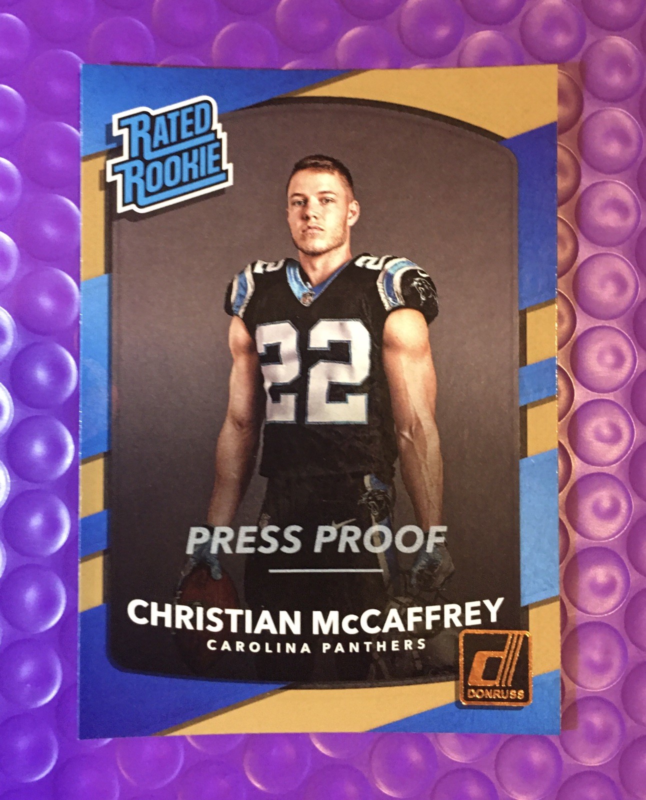 Christian McCaffrey 2017 Donruss Rated Rookie #318 Bronze Press Proof Sharp