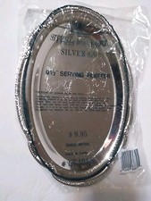 Vintage Oval Silverplate Serving Platter Etch...