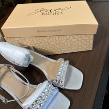 Jewel Badgley Mischka Rhinestone Ankle-Strap Sandals   Women  s Size 9   NEW