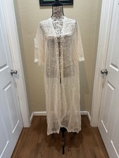 Vintage lace and chiffon bridal robe.