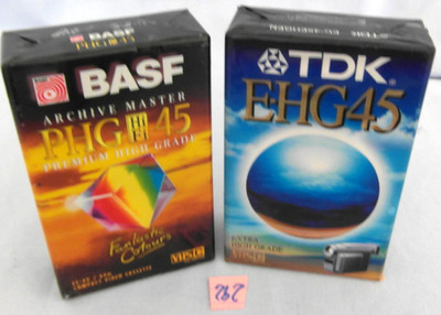 1 BASF ARCHIVE MASTER PHG HiFi 45 - 1 TDK E-HG 45 VHS-C CASSETTE VIDEO (292)