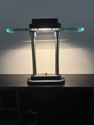Robert Sonneman Desk Banker s Lamp (1980s) halogen with dimmer
