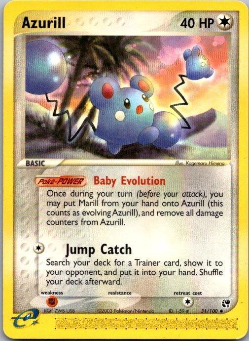 Azurill Uncommon EX Sandstorm 31/100 MP