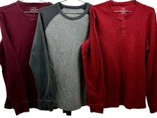 Sonoma & George Thermal Shirts Mens Sz Medium Bundle of 3 Fall Winter Essentials