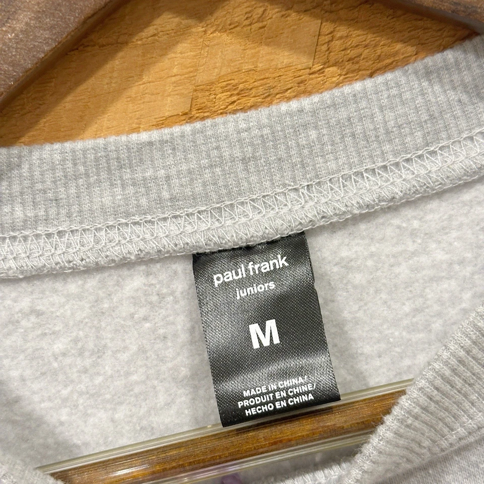 Paul Frank Juniors Medium Pullover Sweatshirt Crewneck Gray Monkey - Image 4 of 4