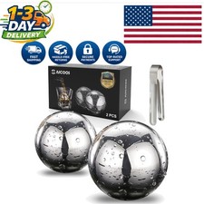 Elegant Stainless Steel Ice Balls, 2-Pack - The Ultimate Drink Cooling Solution