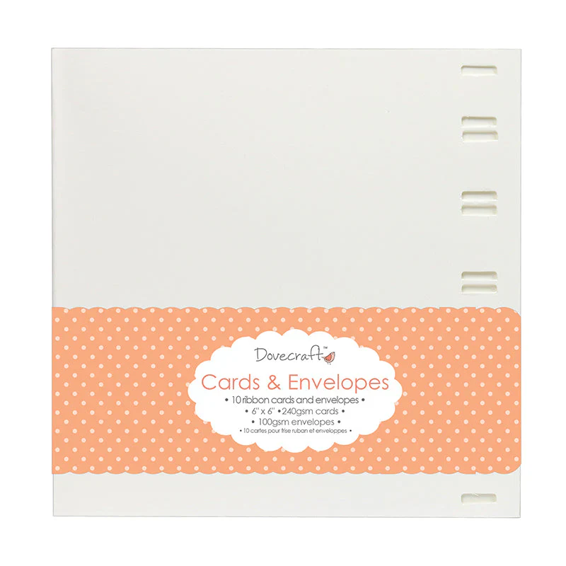 Dovecraft 10 Ribbon 6x6 Cards & Envelopes