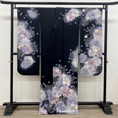 Furisode Kimono Long-sleeved silver color thread cdesign length 164cm pearl tpro