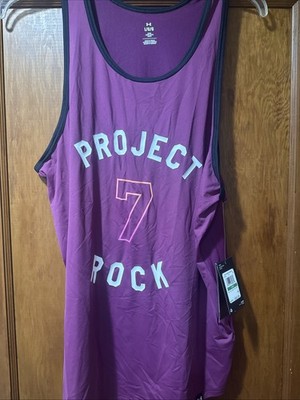 Under Armour Project Rock 7 - Mesh Tank Top-Purple-Men s-Size L -NWT -138688-505