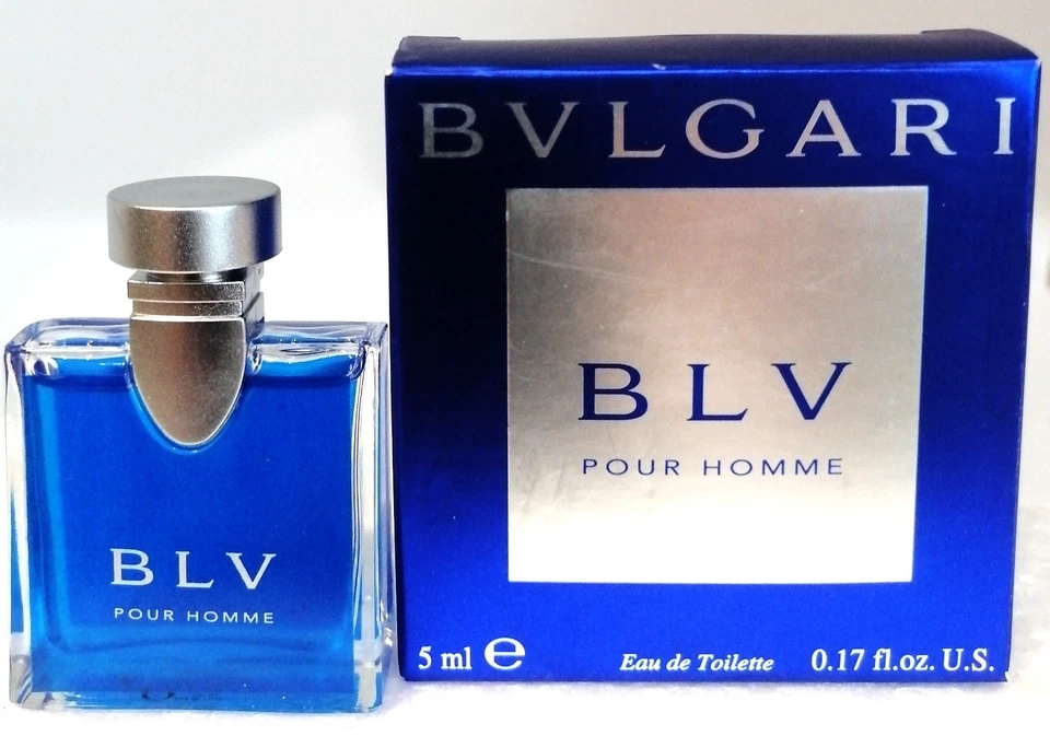 BLV POUR HOMME Mini Eau de Toilette Fluid de Bvlgari 0,17 oz 5 ml Lote # 00176V1 Foto 2 de 3