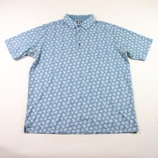 FootJoy Men's XL Athletic Fit Blue Shadow Palm Print Short Sleeve Polo