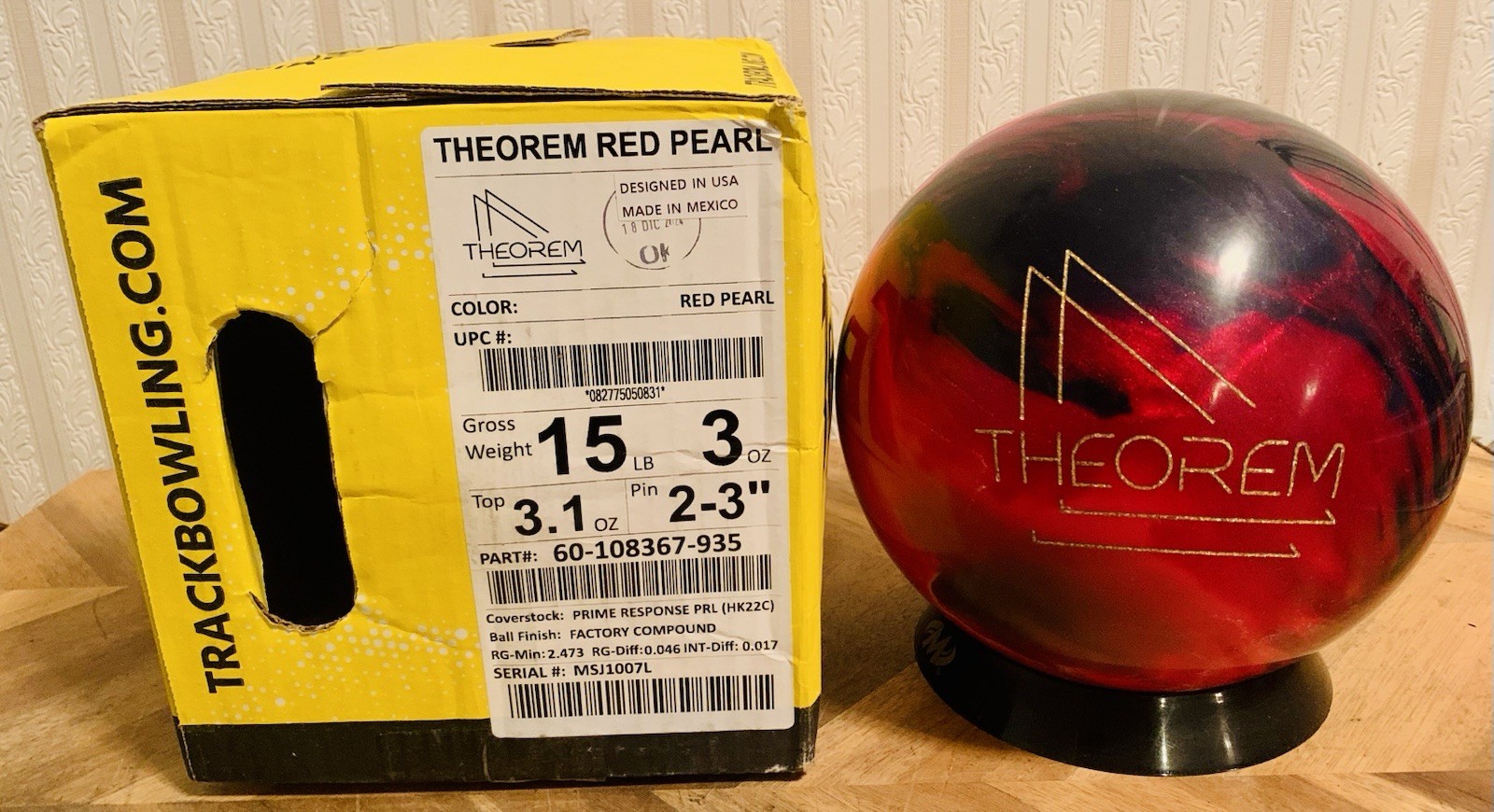 Track Theorem Red Pearl Overseas Bowling Ball NIB RARE | 15l