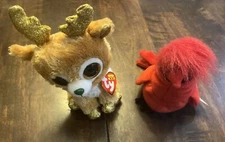 Ty Beanie Babies A Lot Of Two. Glitzy The Deer And Mac The Cardinal