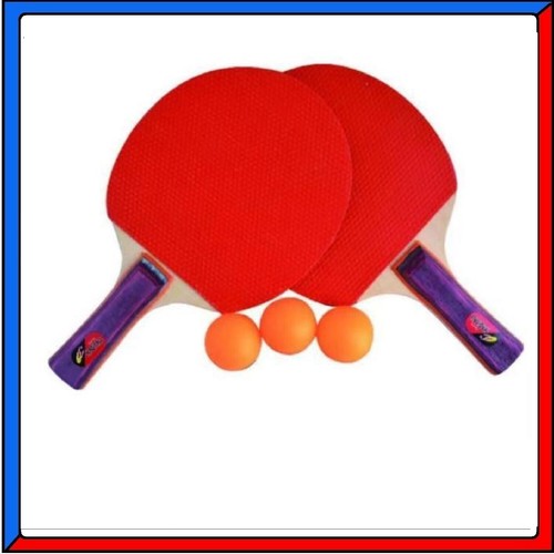 Set 2 Racchette Da Ping Pong + 3 Palline - Kit Tennis Tavolo 18x28