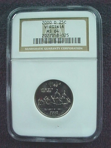 2000 D VIRGINIA STATE QUARTER NGC  MS 64