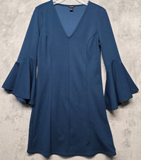 Ann Taylor Dress Womens Small Blue Bell Sleeve Classic Career Casual Everyday