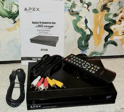 Apex DT250A Digital TV Converter Box with Analog Pass Through & Remote Control