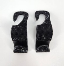 Universal Car Black Bling Rhinestone Headrest Seat Hooks-2 Pieces