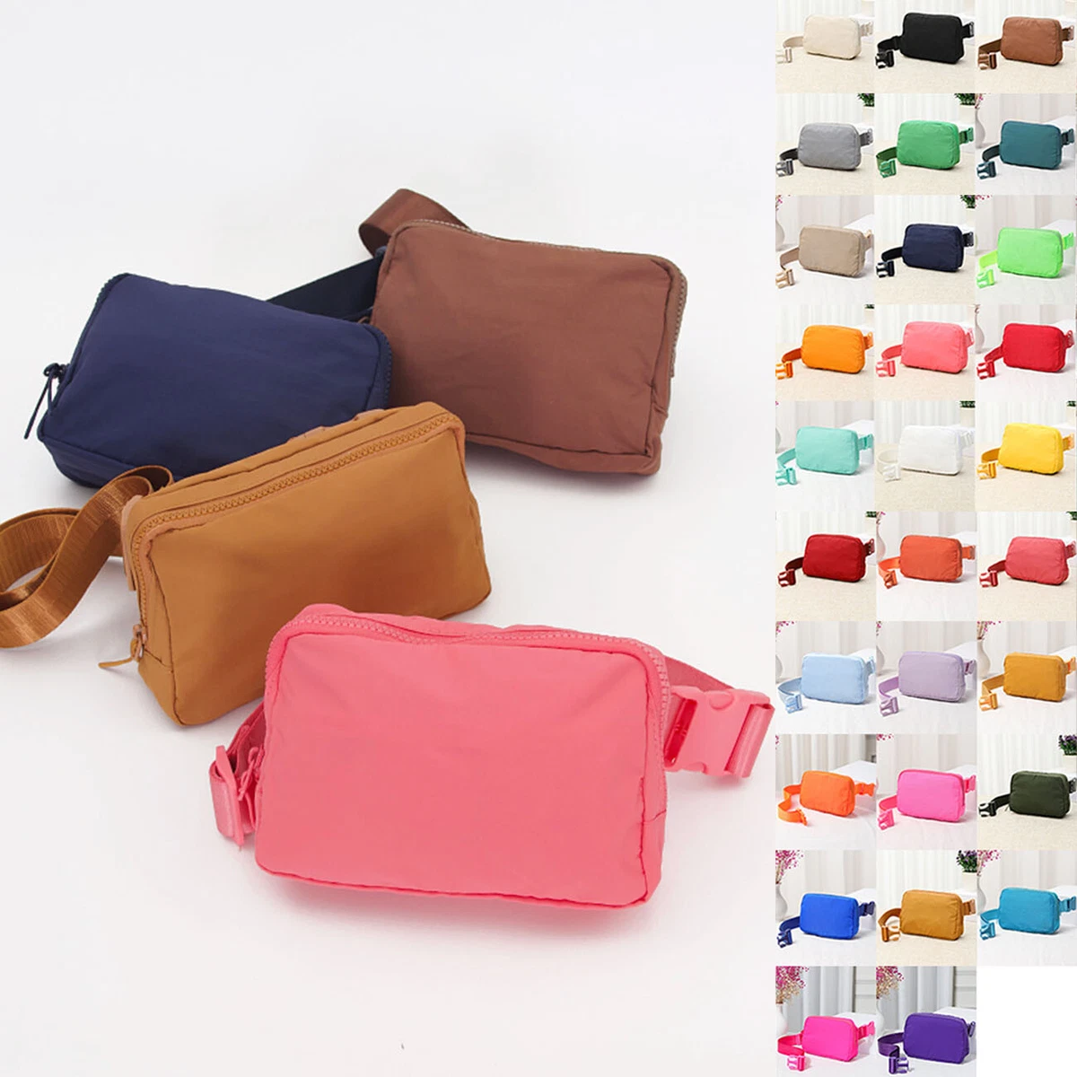 UNNI Everyday Solid Color Cross Body Waterproof Mini Belt Bag Fanny Pack