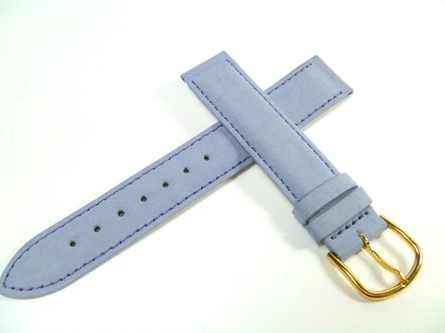 17mm LILAC LIGHT BLUE WATCH STRAP SMOOTH MATTE LEATHER WATCH BAND 1730