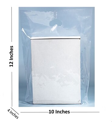 100 Stück - KLARE PLASTIKTÜTEN / GESCHENKELADEN GRIFF TRAGETASCHE - 10x12x4 Zoll