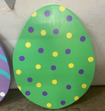 EASTER EGG DECORATION WOOD CUTOUT OUTDOOR LAWN YARD ART SIGN, EASTER YARD DECOR