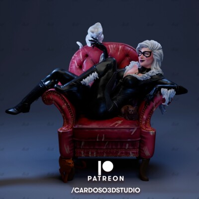 Black Cat Sofa Ver Unassembled Unpainted 3D Printing Resin Model Kits