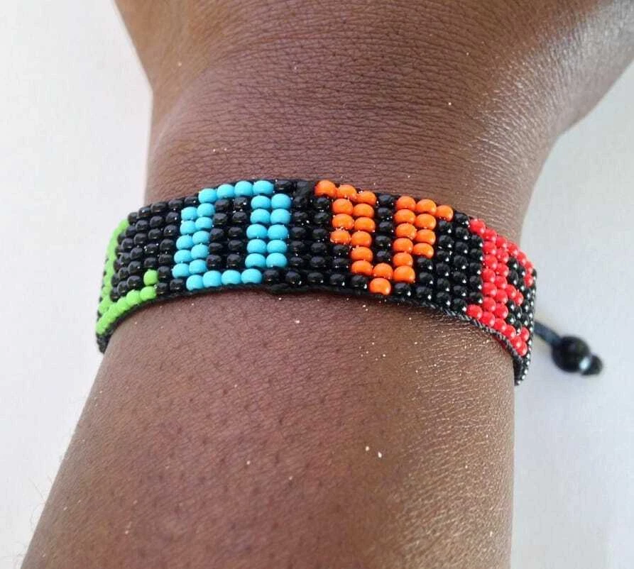 Wrist Band Bracelet Masai Beads Colorful African Unisex Adjustable Made in Kenya eBay