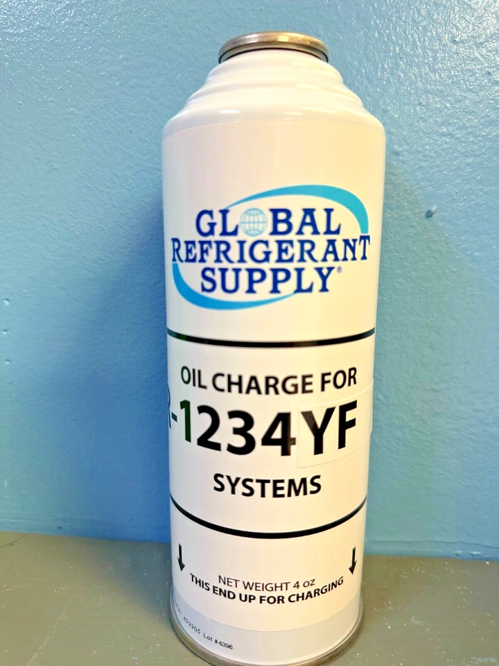 GLOBAL REFRIGERANT SUPPLY R1234yf, Refrigerant Auto AC Oil-Charge 2 oz. R1234yf-Lubricant & 2 oz. R1234yf